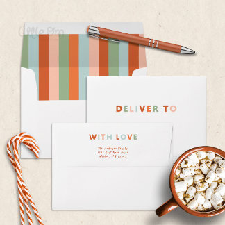 Enveloppe Avec amour - Lettres de mélange de couleurs de Noë