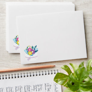 Enveloppe avec fleurs
