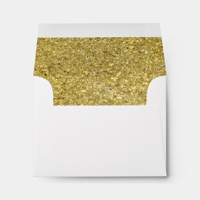 Enveloppe avec Liner Parties scintillant en or Fau (Dos (Bas))