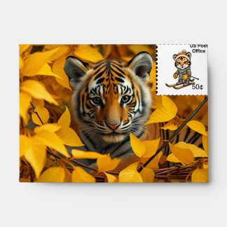 Enveloppe avec timbre postal