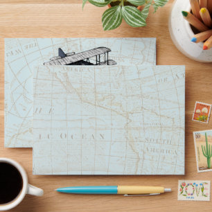 Enveloppe Avion Vintage   Thème Voyage Personnalisé