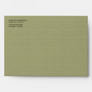 Enveloppe Avocat en immigration en lin vert olive