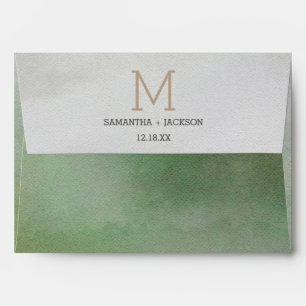 Enveloppe Awash Elegant Aquarelle dans le Monogr Mariage Fol