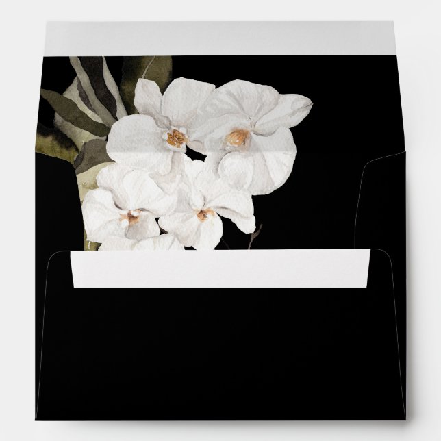 Enveloppe B&W Floral blanc 5 - Noir partout (Dos (Bas))