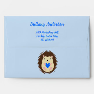 Enveloppe Baby Boy Blue Heart Hérisson Baby Shower