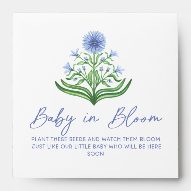Enveloppe Baby in Bloom Baby Shower Flower Seed Favors (Devant)