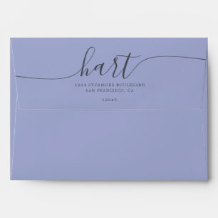 Enveloppe Baby Lavender avec Black Script Adresse de retour