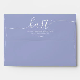 Enveloppe Baby Lavender avec White Script Adresse de retour