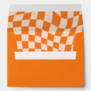 Enveloppe Baby shower Abstrait Retro Orange