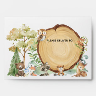 Enveloppe Baby shower animal forestier