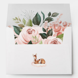 Enveloppe baby shower Aquarelle Florale Botanique