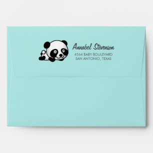 Enveloppe Baby shower avec adresse préimprimée de panda de