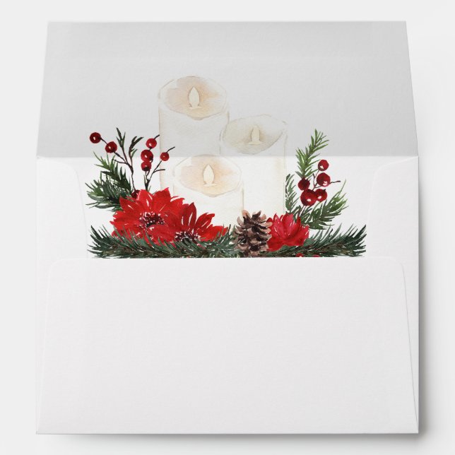 Enveloppe Baby shower blanc de Noël classique Adresse de ret (Dos (Bas))
