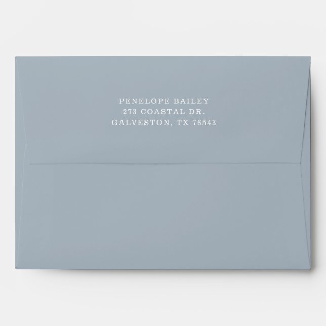 Enveloppe Baby shower bleu marine (Dos (Haut rabat))