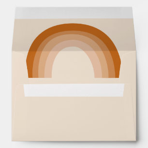 Enveloppe Baby shower Boho les années 70 Rainbow Terracotta 
