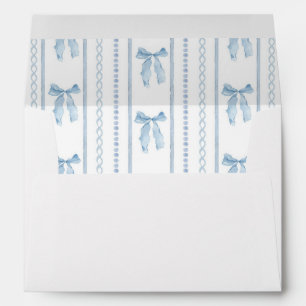 Enveloppe Baby shower Bow Bow Bleu Coquette Adresse