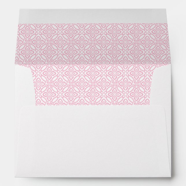 Enveloppe Baby shower Citrons en carreaux roses Adresse de r (Dos (Bas))