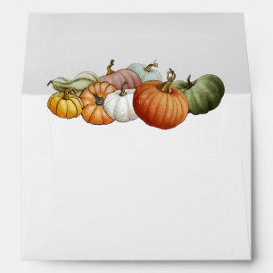 Enveloppe Baby shower citrouille aquarelle Automne