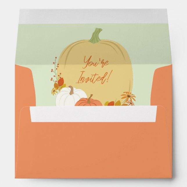 Enveloppe Baby shower Citrouille d'automne (Dos (Bas))