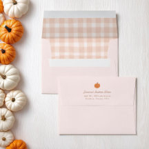 Baby Shower Citrouille Gingham Automne