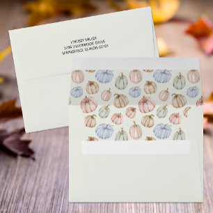 Enveloppe Baby shower citrouille vert