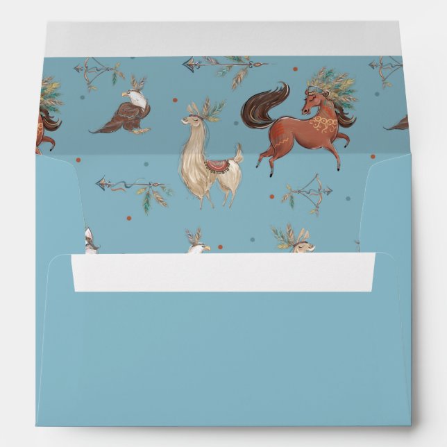 Enveloppe Baby shower d'anniversaire de l'animal forestier t (Dos (Bas))