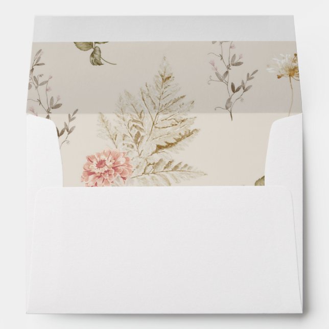 Enveloppe Baby shower d'automne Boho invitation 5x7 envelopp (Dos (Bas))