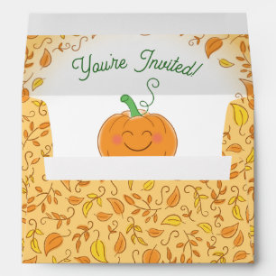 Enveloppe Baby shower d'automne citrouille migre