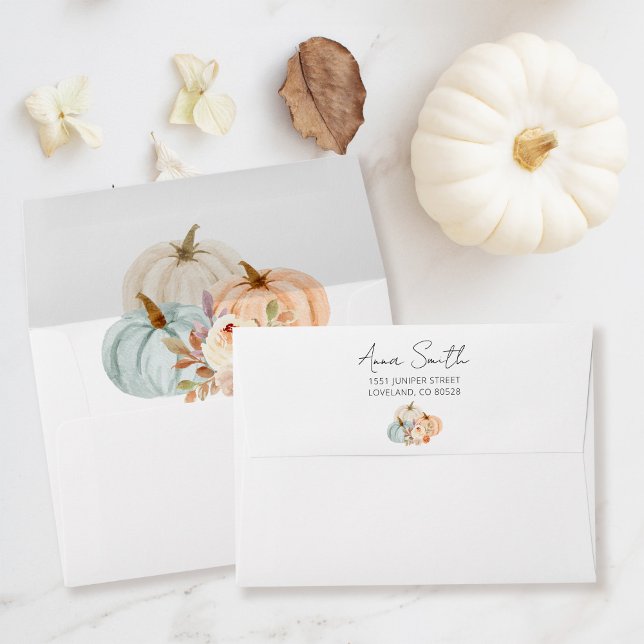 Enveloppe Baby shower d'automne Little Citrouille Adresse de (Créateur téléchargé)