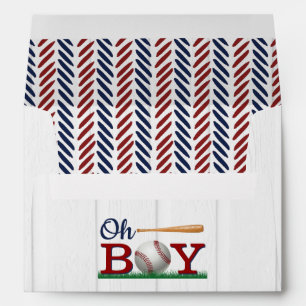 Enveloppe Baby shower de baseball Boys