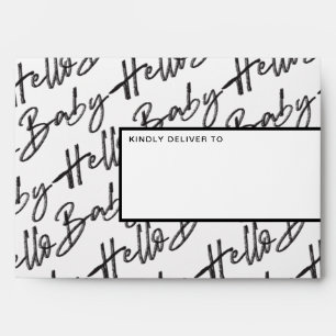 Enveloppe Baby shower de calligraphie brossé moderne préadre