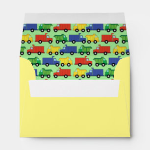 Enveloppe Baby shower de camions