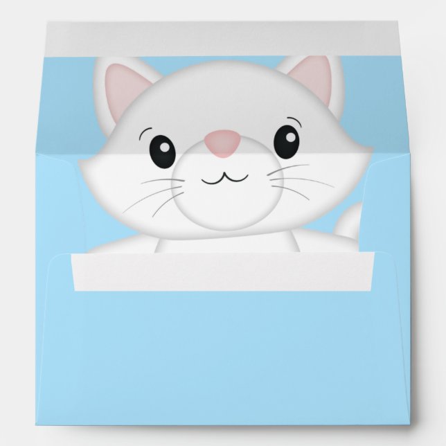 Enveloppe Baby shower de chat Kitty (Dos (Bas))