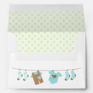 Enveloppe Baby shower de corde à linge de bébé