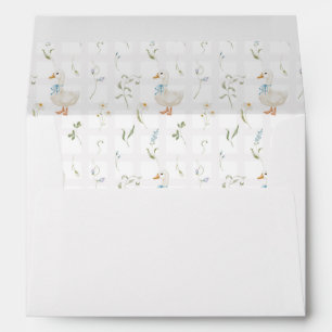 Enveloppe Baby shower de Fleur sauvage d'oie bleu Bow
