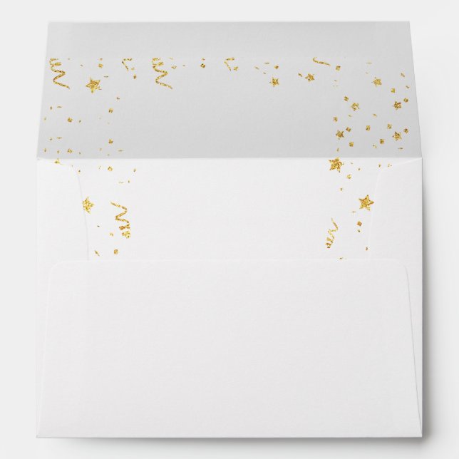 Enveloppe Baby shower de la célébration de l'or Invitation (Dos (Bas))