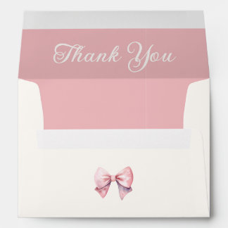 Enveloppe Baby shower de Merci rose princesse ours Bow