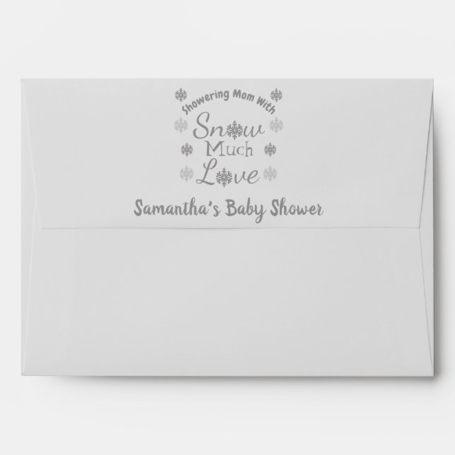 Enveloppe Baby shower de neige beaucoup d'amour (Dos (Haut rabat))