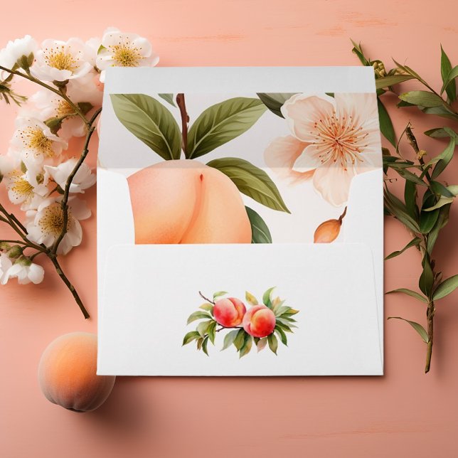 Enveloppe Baby shower de pêche (Peach Fuzz Baby Shower)