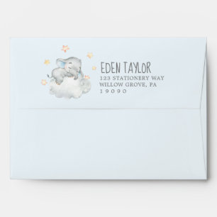 Enveloppe Baby shower de petit éléphant dormant