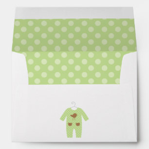 Enveloppe Baby shower de tenue pour bébé vert