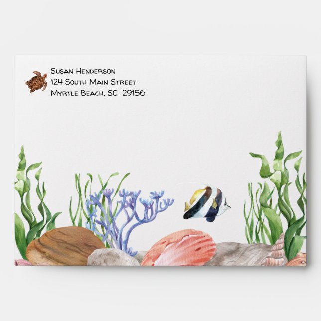 Enveloppe Baby shower de tortue de mer (Devant)
