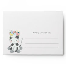 Baby shower de vache floral / Invitation de fête d