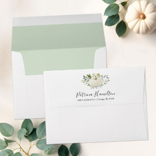 Enveloppe Baby Shower de Verdure Citrouille Automne
