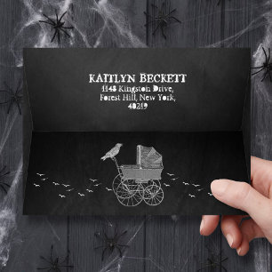 Enveloppe Baby shower d'Halloween vintage