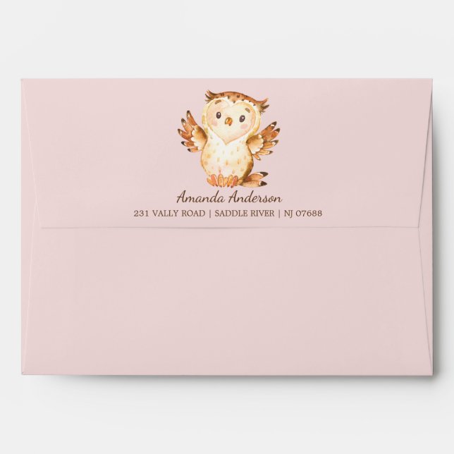 Enveloppe Baby shower d'invitation pour animaux de (Dos (Haut rabat))