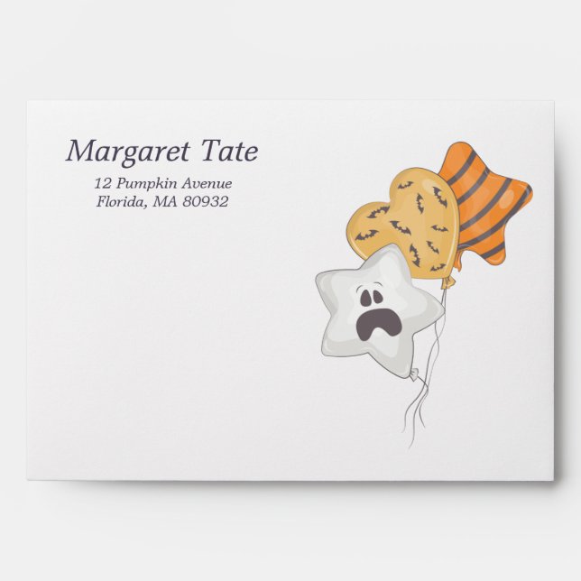 Enveloppe Baby shower du Citrouille d'Halloween Little Boo (Devant)