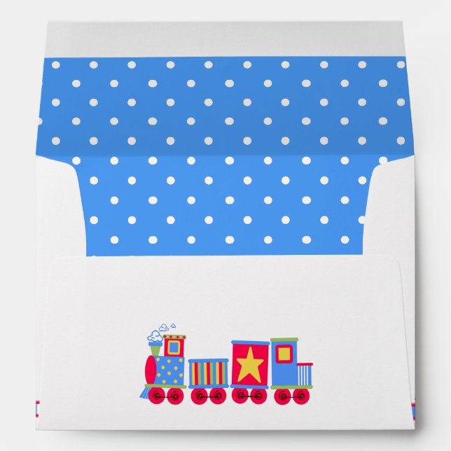 Enveloppe Baby shower du train Choo Choo (Dos (Bas))
