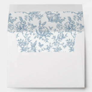 Enveloppe Baby shower en toile de lapin bleu
