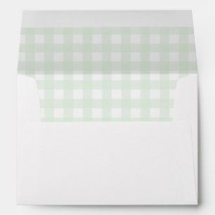 Enveloppe Baby shower En vichy Mint Green